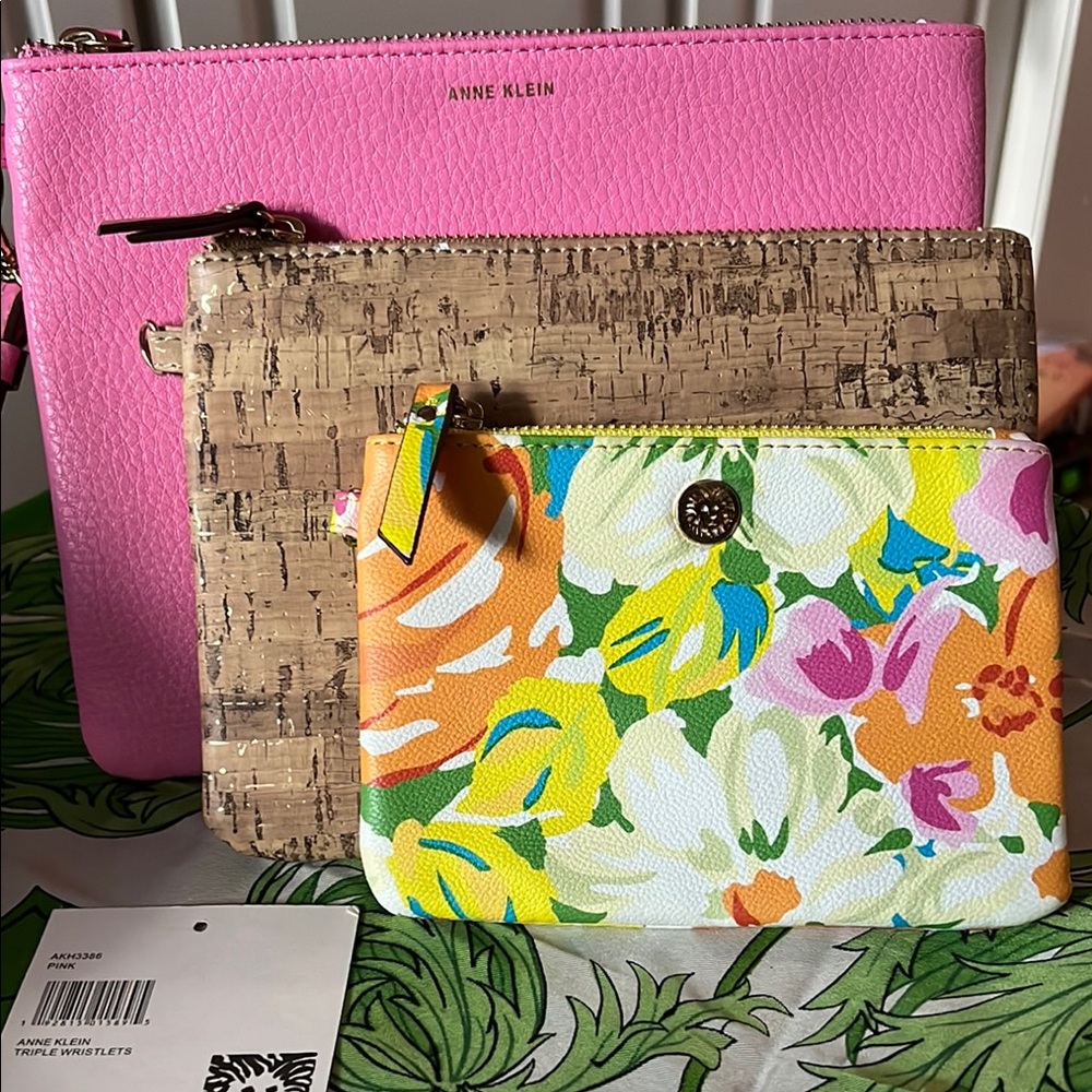 Anne Klein Pink, Brown, and Multicolor Wristlets Set
